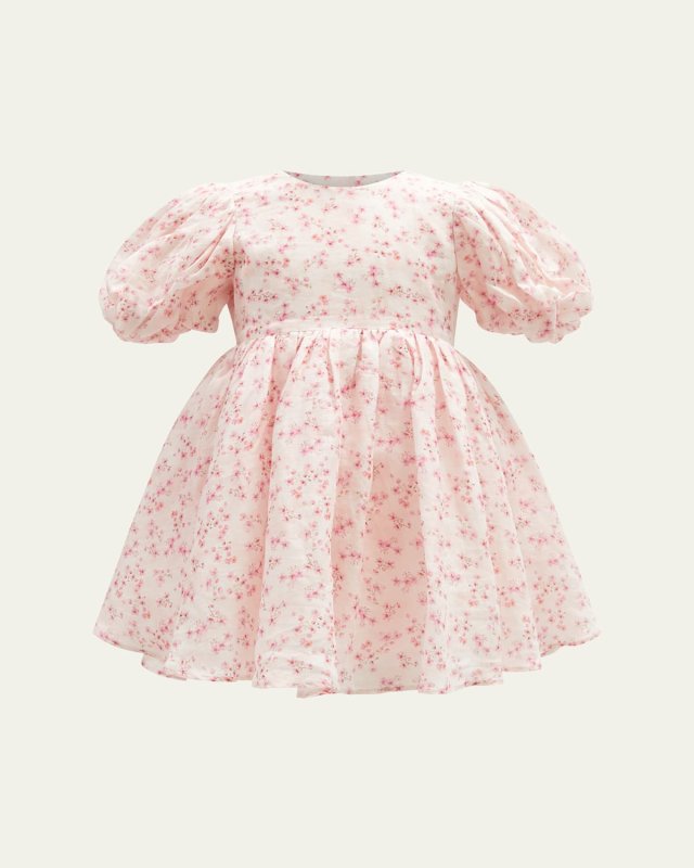 Girl's Juliet Floral-Print Mini Dress, Size 4-
